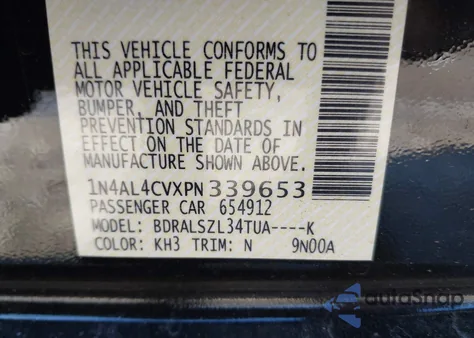 2023 Nissan Altima Sr Vc-Turbo Fwd z USA, uszkodzony, nr VIN 1N4AL4CVXPN339653